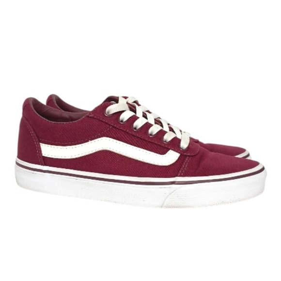 VANS Ward Burgundy White Canvas Low Top Sneakers WOMEN'S SIZE 7.5 - Picture 7 of 9